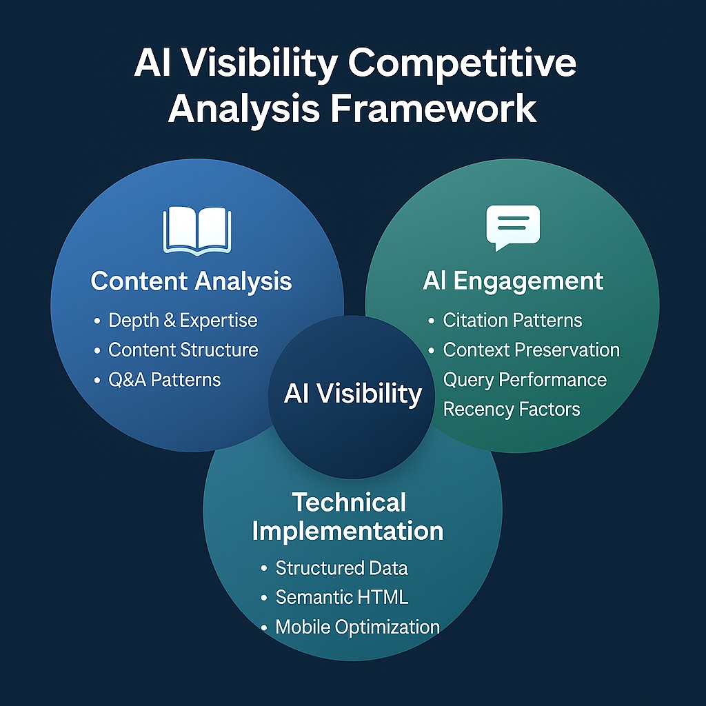 AI competitive analysis overview diagram showing the key components of analysis